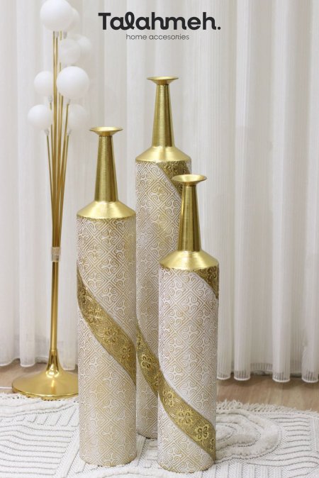 طقم فازات هندي ذهبي ثقيل من 3 قطع